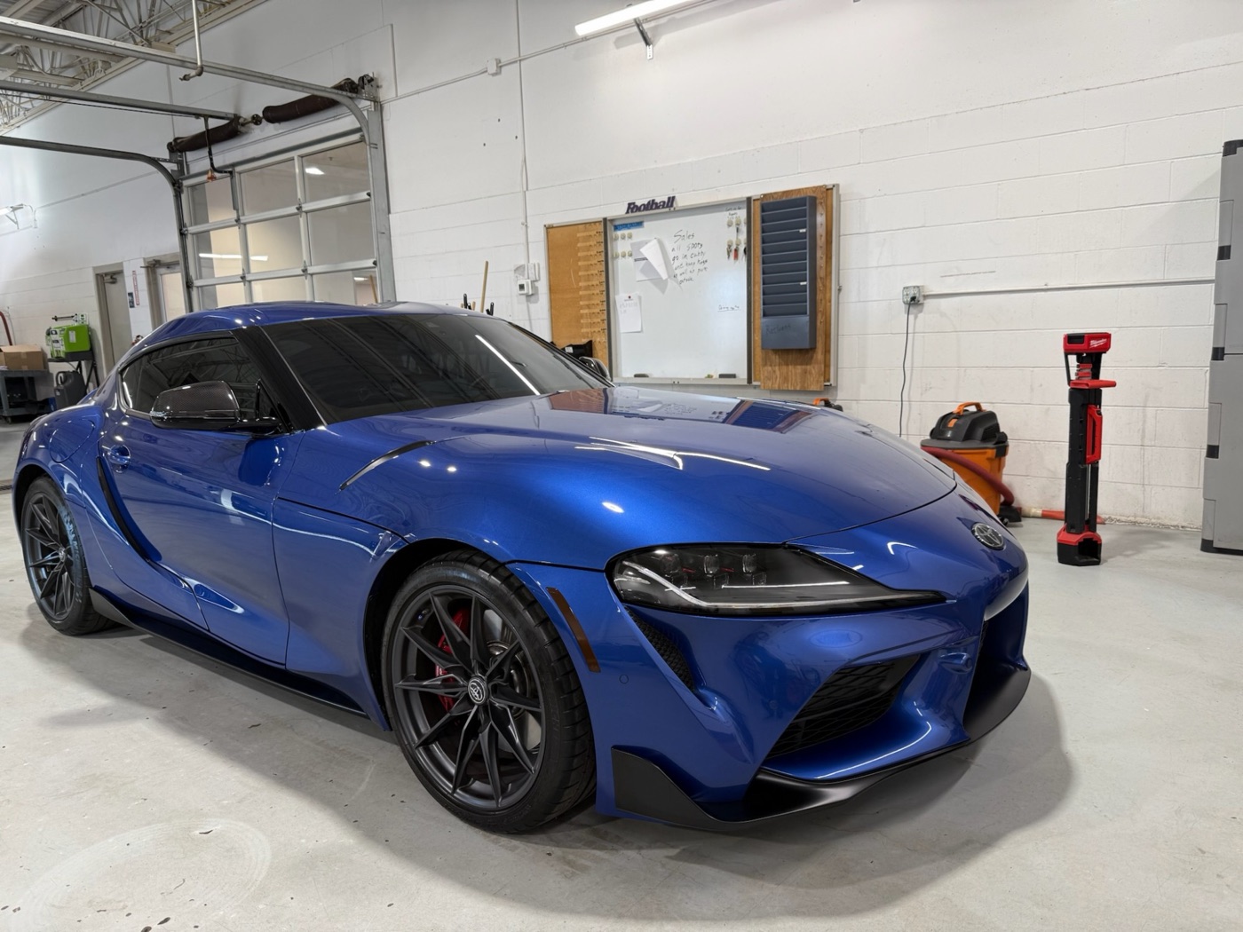 Blue Toyota GR Supra with a fresh NL272 ceramic coating