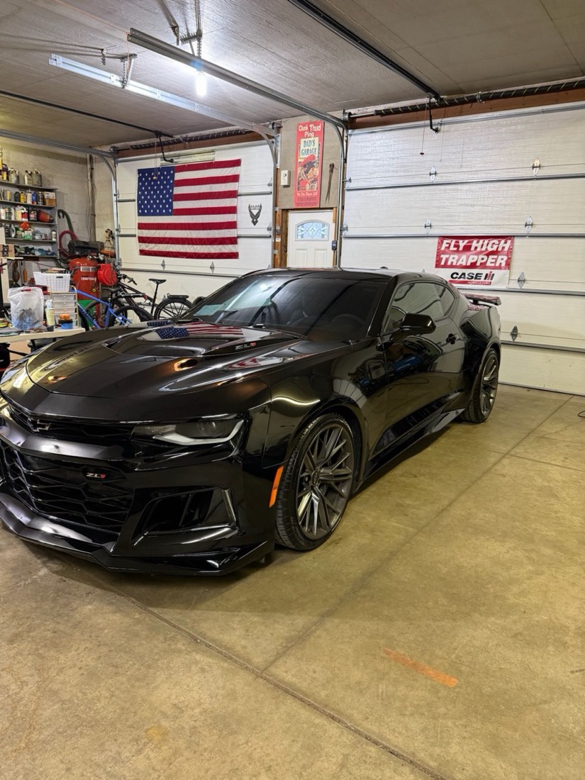 Black Chevrolet Camaro ZL1 with deep-black restored exterior trim by L&Y Detailing